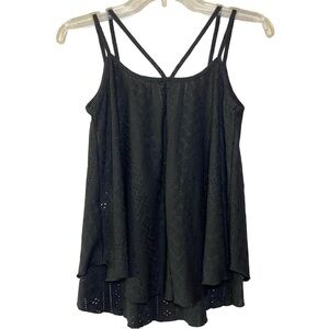 Shein Frenchy Eyelet Embroidery Black Camisole Tank Top Ladies 4